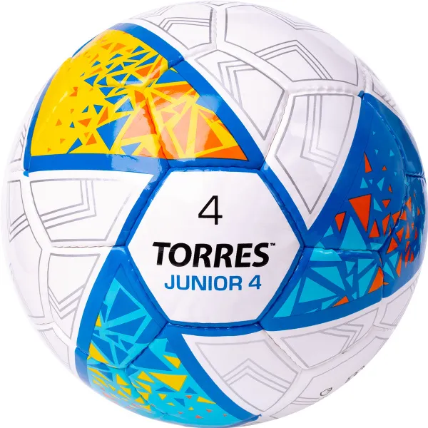 Мяч футб. TORRES Junior-4, F323804, р.4,глянц.ПУ, 4 сл, 32п, руч.сш, бел-жел-гол за 2&nbsp;070.60 ₽ в Белгороде