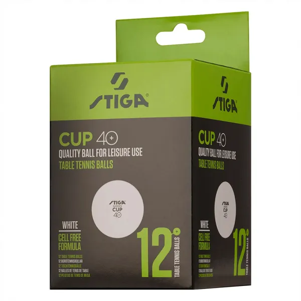 Мяч для наст. тенниса Stiga Cup ABS, 1110-2510-12, диам.40+мм, пластик, упак. 12 шт, белый за 1&nbsp;774.80 ₽ в Белгороде