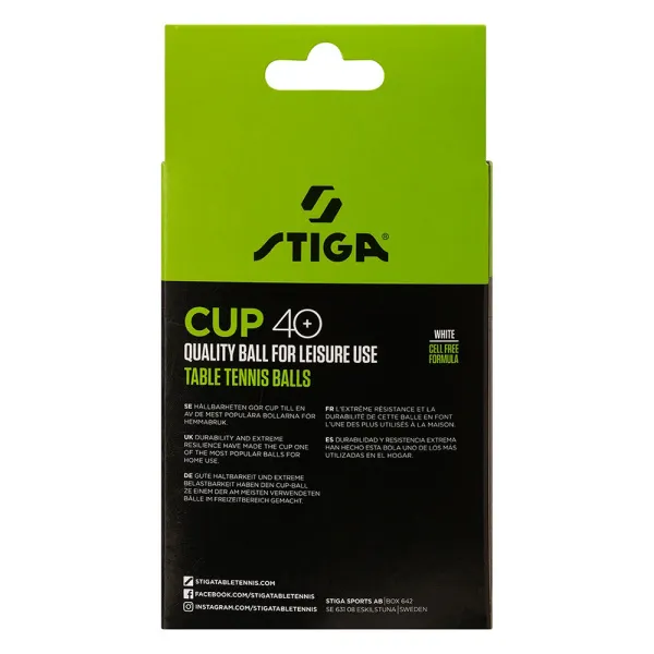 Мяч для наст. тенниса Stiga Cup ABS, 1110-2510-12, диам.40+мм, пластик, упак. 12 шт, белый за 1&nbsp;774.80 ₽ в Белгороде