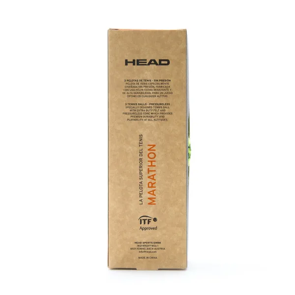 Мяч теннисный HEAD Marathon 3B, 578183, крафт. упак.3шт, без давления, фетр, нат.резина,желтый за 1&nbsp;055.70 ₽ в Белгороде
