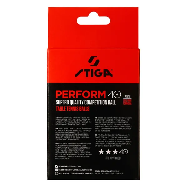Мяч для наст. тенниса Stiga Perform 3***, 40+, 1113-2110-06, пластик, ITTF Appr., уп.6 шт, бел за 2&nbsp;121.60 ₽ в Белгороде