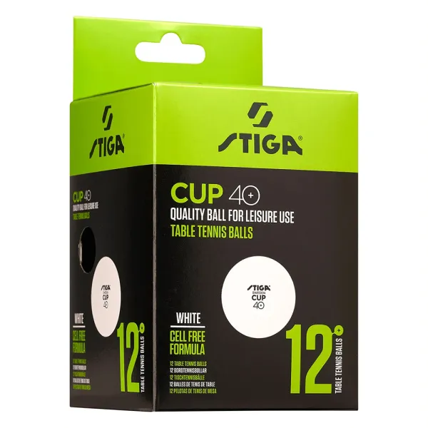 Мяч для наст. тенниса Stiga Cup ABS, 1110-2510-12, диам.40+мм, пластик, упак. 12 шт, белый за 1&nbsp;774.80 ₽ в Белгороде