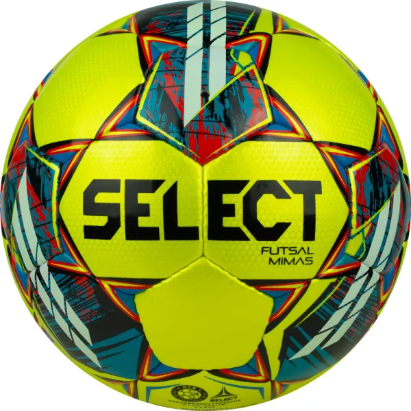 Мяч футзал. SELECT Futsal Mimas, 1053460550, р.4,FIFA Basic, 32 пан, гл.ПУ, руч.сш, жел-сине-красный за 6&nbsp;303.60 ₽ в Белгороде