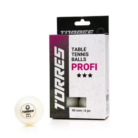 Мяч для наст. тенниса TORRES Profi 3*, TT23012, диам. 40+мм, упак. 6 шт, белый за 338.30 ₽ купить в Белгороде