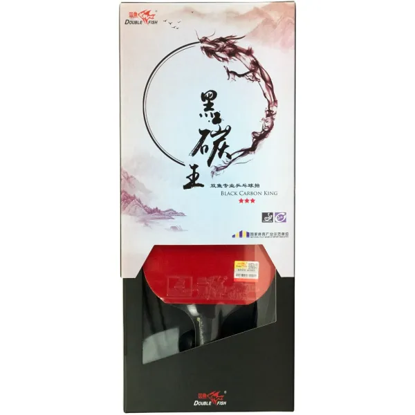 Ракетка для н/т DOUBLE FISH Black Carbon King Racket 3***, для професс.,ITTF Appr.,накл.2,1,мм за 4&nbsp;346.90 ₽ в Белгороде