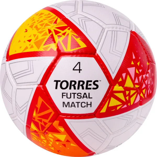 Мяч футзал. TORRES Futsal Match, FS323774, р.4, 32 панели. ПУ,4 подкл.слоя,ручн.сш,бело-крас-жёлт за 2&nbsp;454.80 ₽ в Белгороде