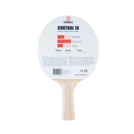 Ракетка для н/т TORRES Control 10, TT0001, для начинающих, накладка 1,5 мм, конич. ручка за 426.70 ₽ купить в Белгороде
