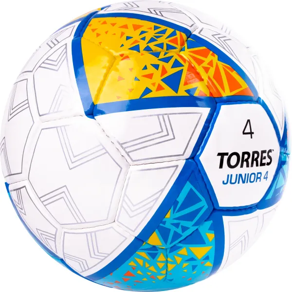 Мяч футб. TORRES Junior-4, F323804, р.4,глянц.ПУ, 4 сл, 32п, руч.сш, бел-жел-гол за 2&nbsp;070.60 ₽ в Белгороде